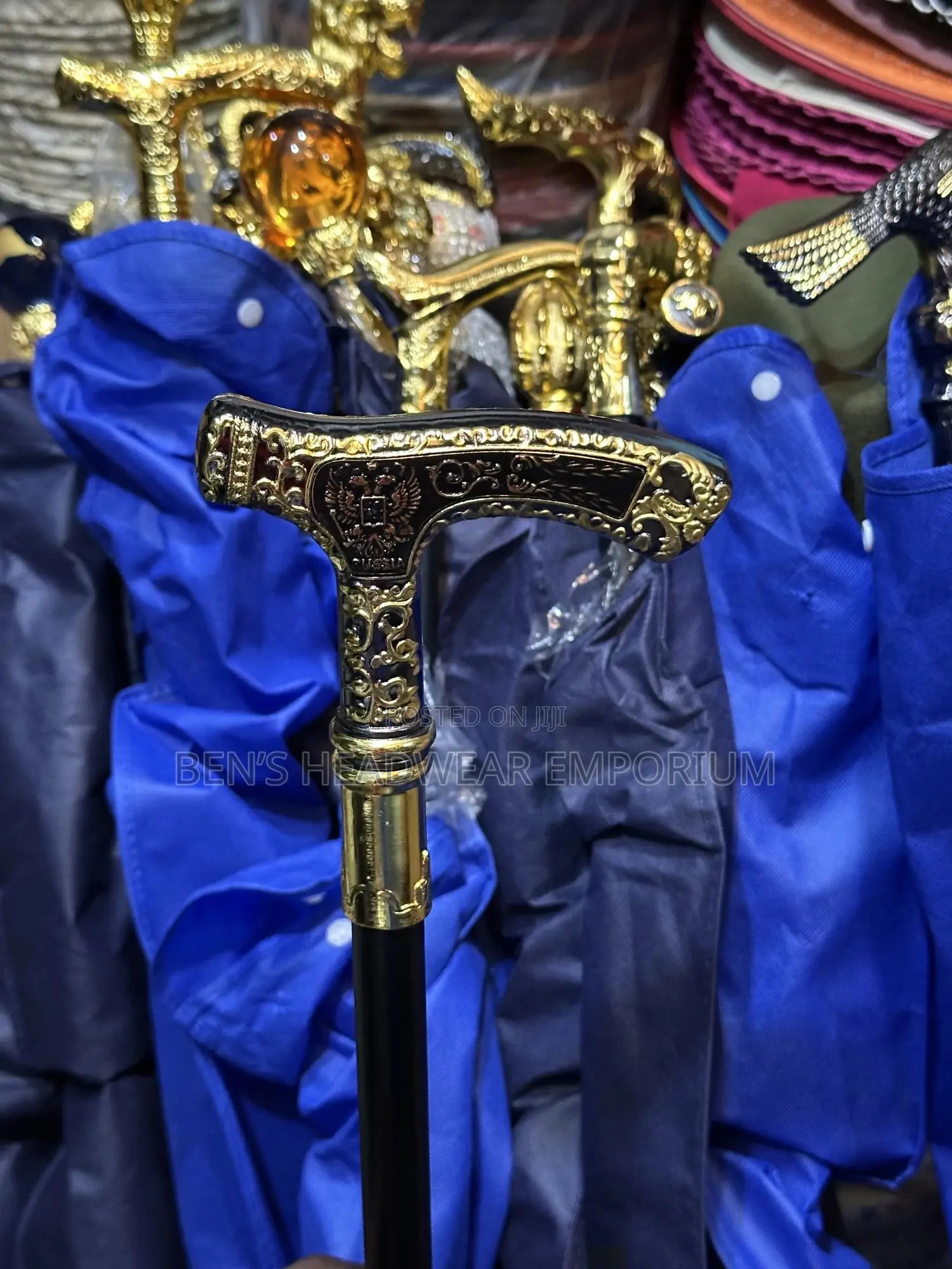 Gold Head Sword Walking Sticks