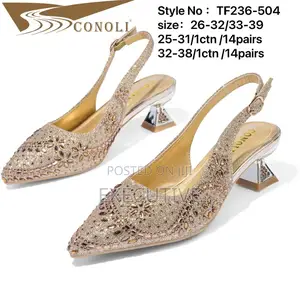 Princess Dazzling Golden Half Cover Shoe