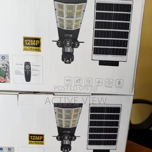 Security Street Light With 3lens CCTV Camera
