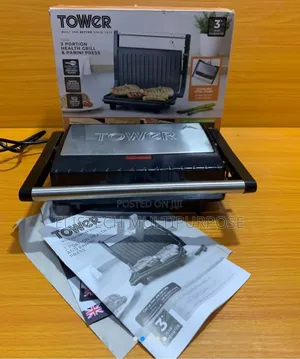 Tower 3-Portion Health Grill Panini Press (750w)