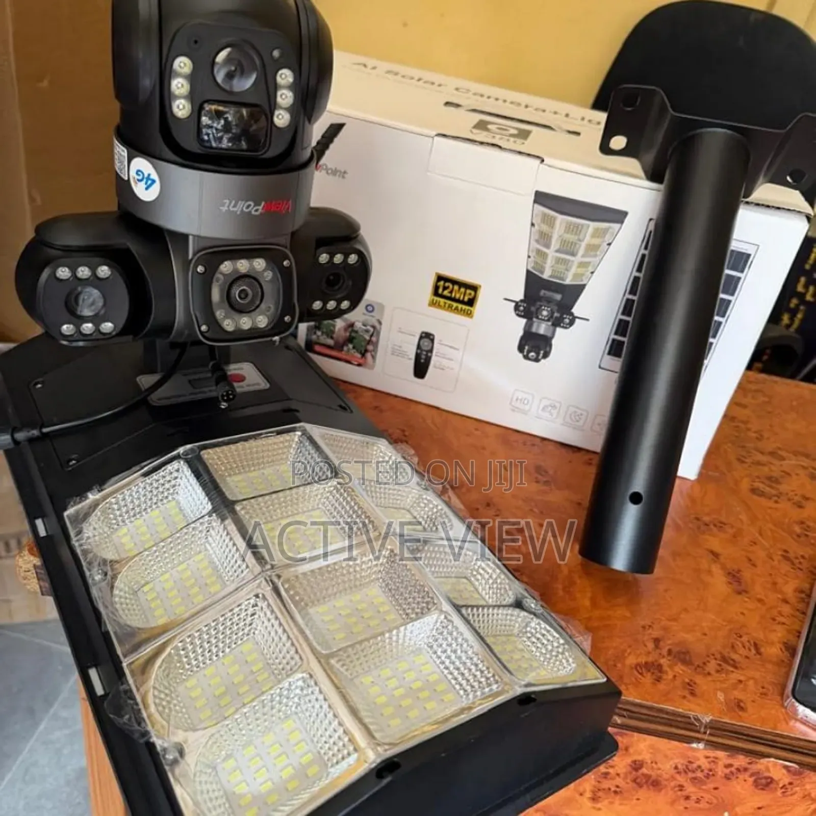 Security Street Light With 3lens CCTV Solar Camera