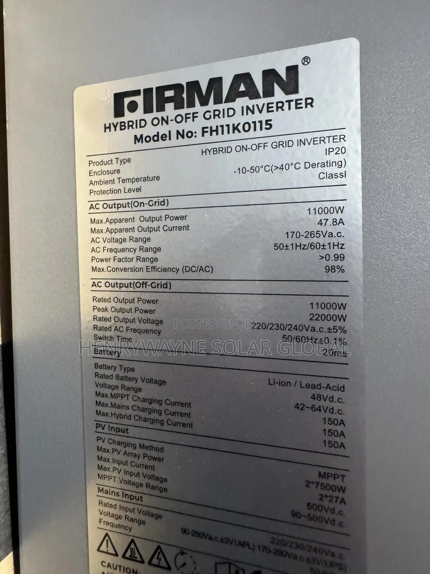 11kva 48v Firman Inverter