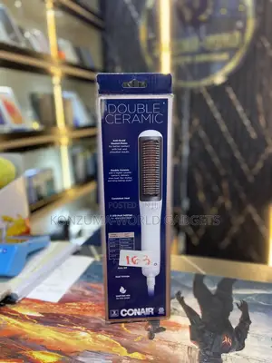 Conair Double Ceramic Heated Straight Brush–Smooth Shine Hair Styler