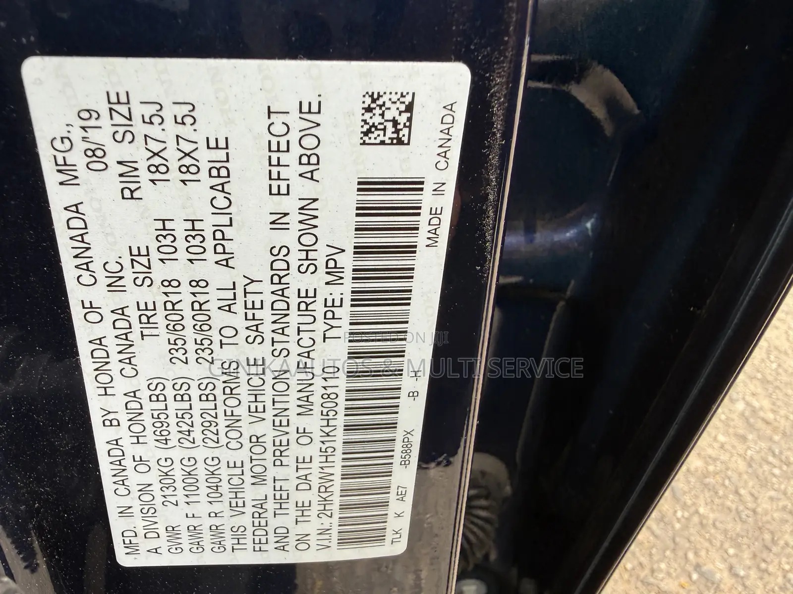 Honda CR-V EX AWD 2020 Blue