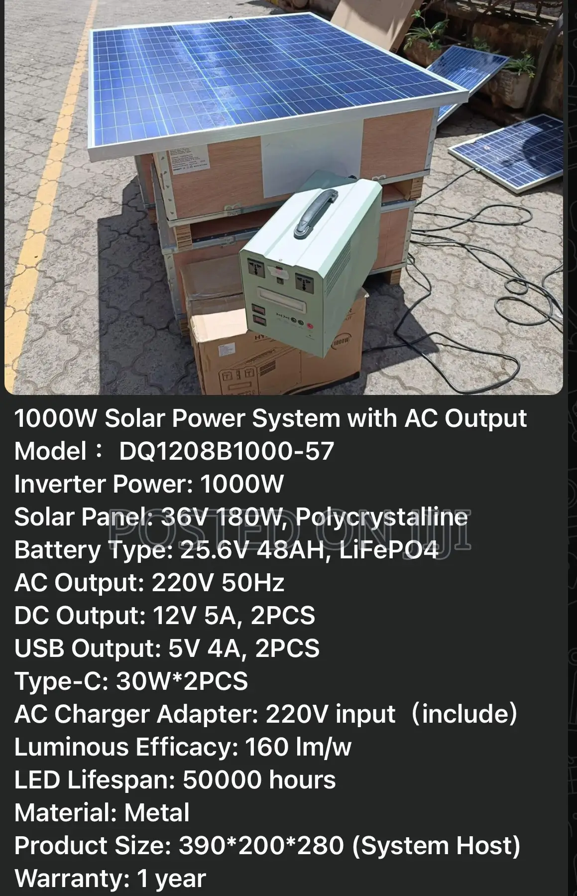 1000w All In1 Solar Generator
