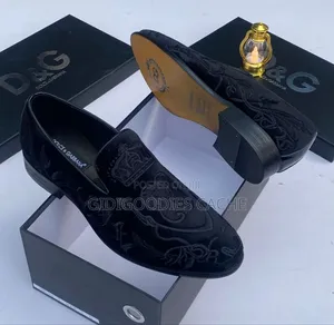 Top Quality Dolce and Gabbana Velvet Patterned Dress Shoes