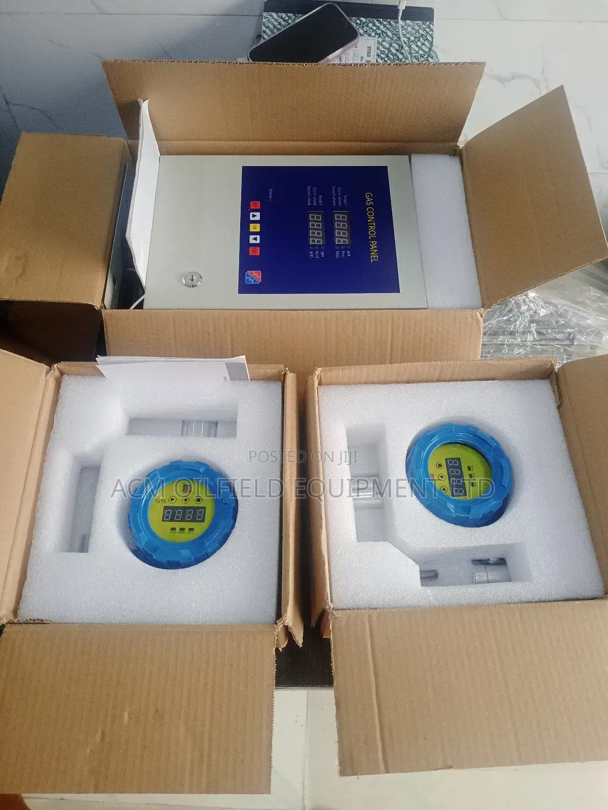 Gas Leakage Detector Panel And Sensors.