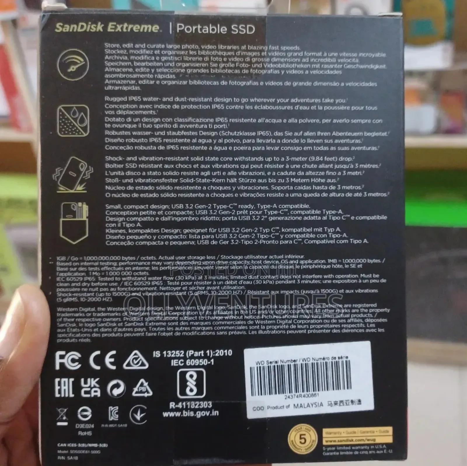 Sandisk Extreme Portable SSD 500gb