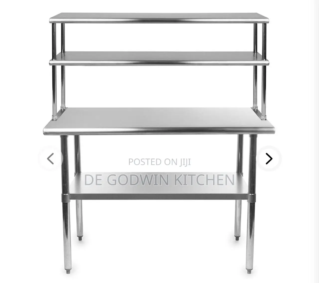 4ft Stainless Steel Table With Upper Shelve