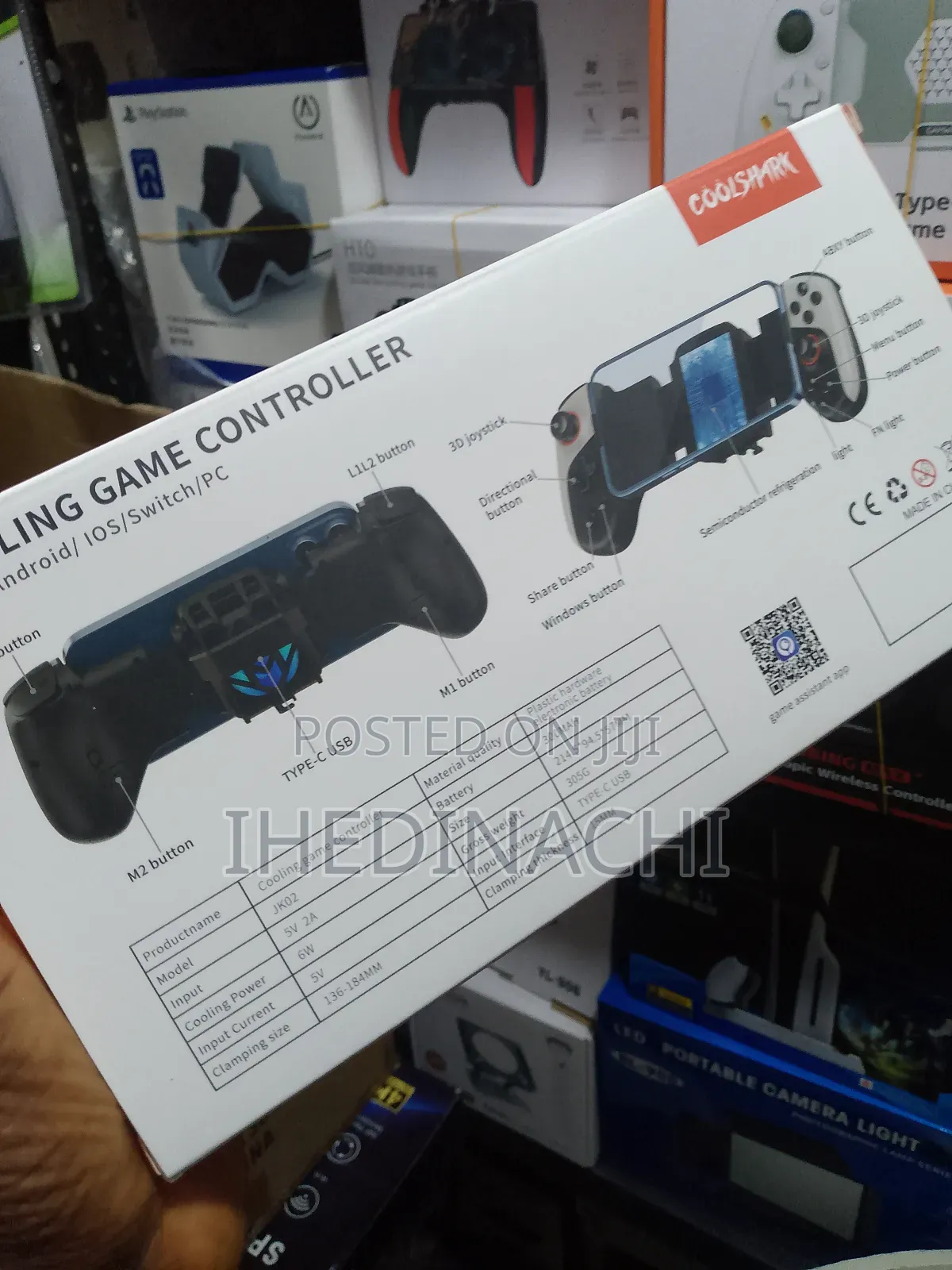 Jk02 Mobile Game Controller With Cooling Fan for Android/ Ios/Switch