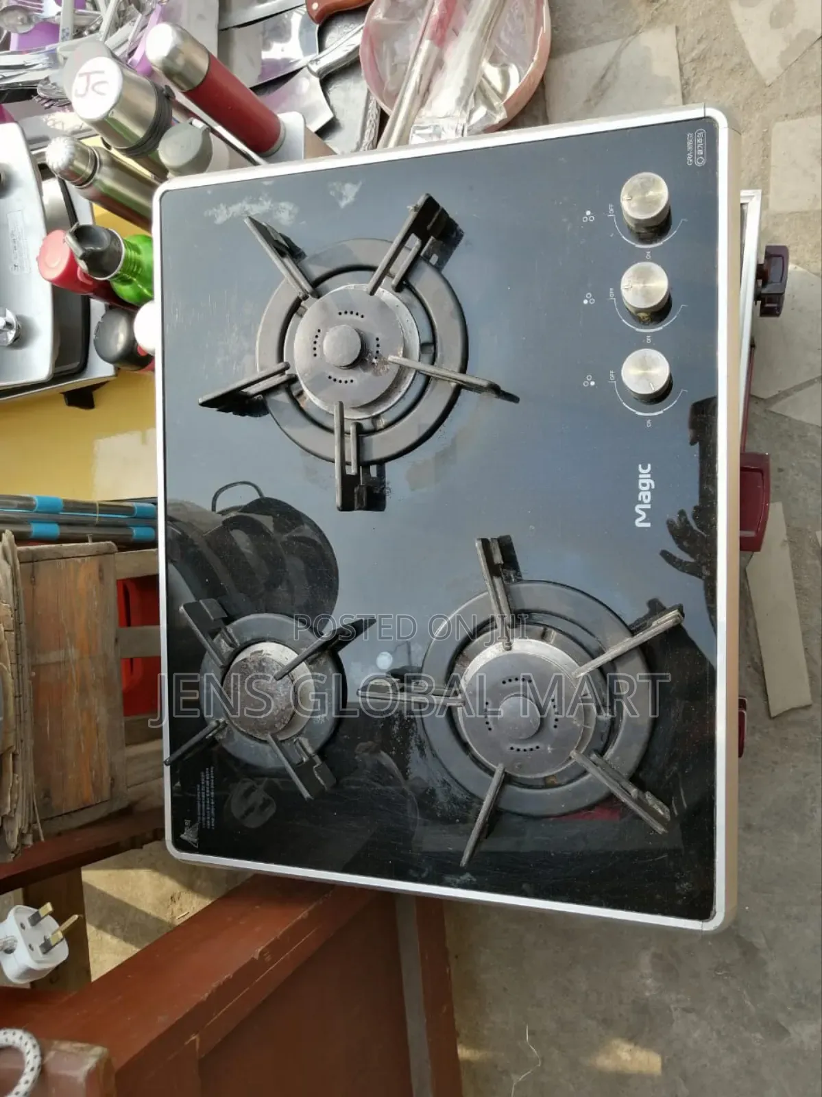 3 Burners Glass Table Top Flat Cooker