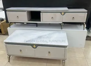 Set Of Marble Tv Stands And Center Tables