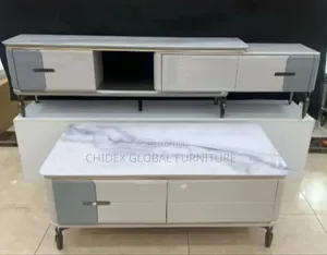 Set Of Marble Tv Stands And Center Tables