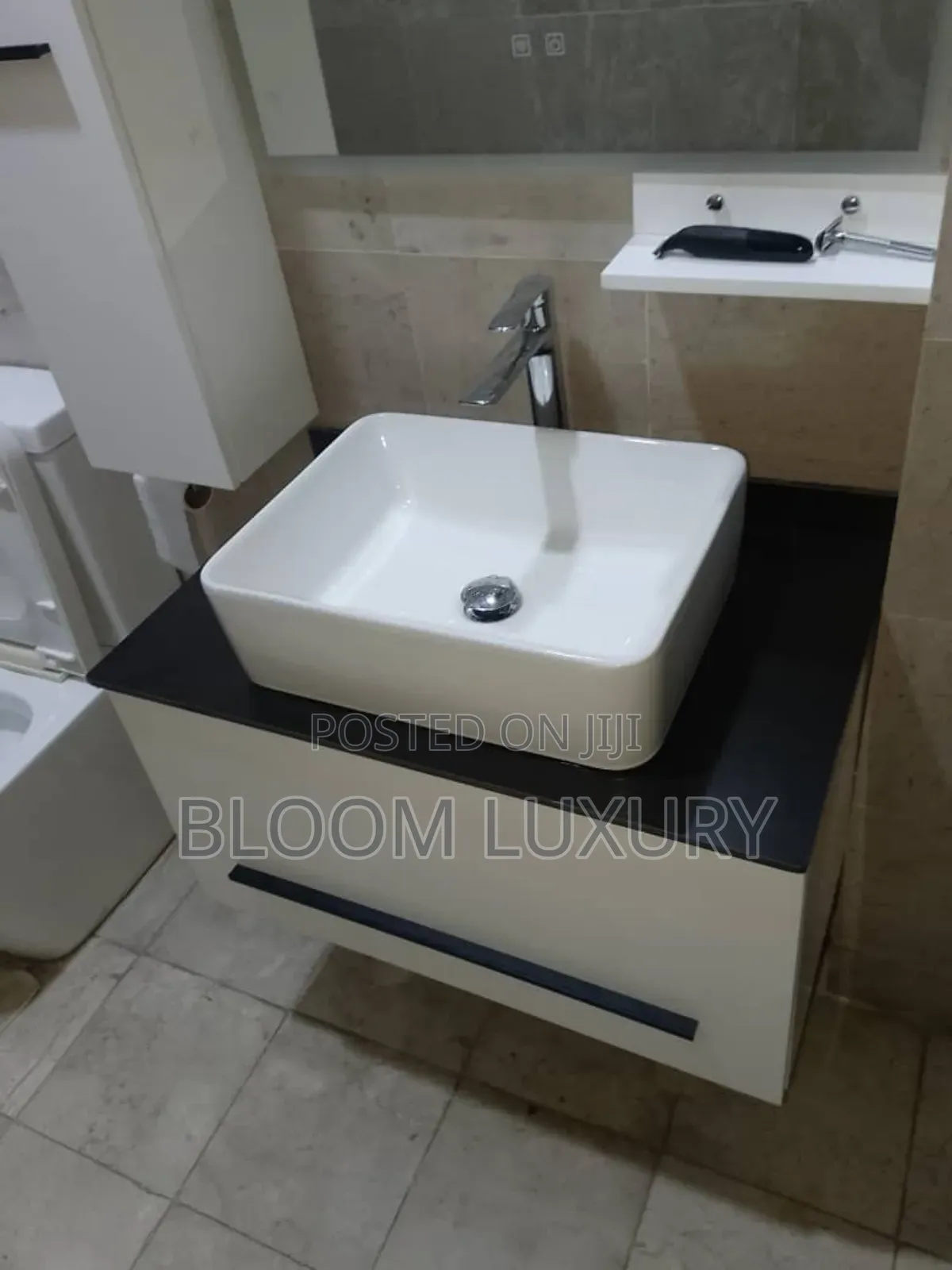Bathroom Cabinet With Led Mirror And Side Shelf