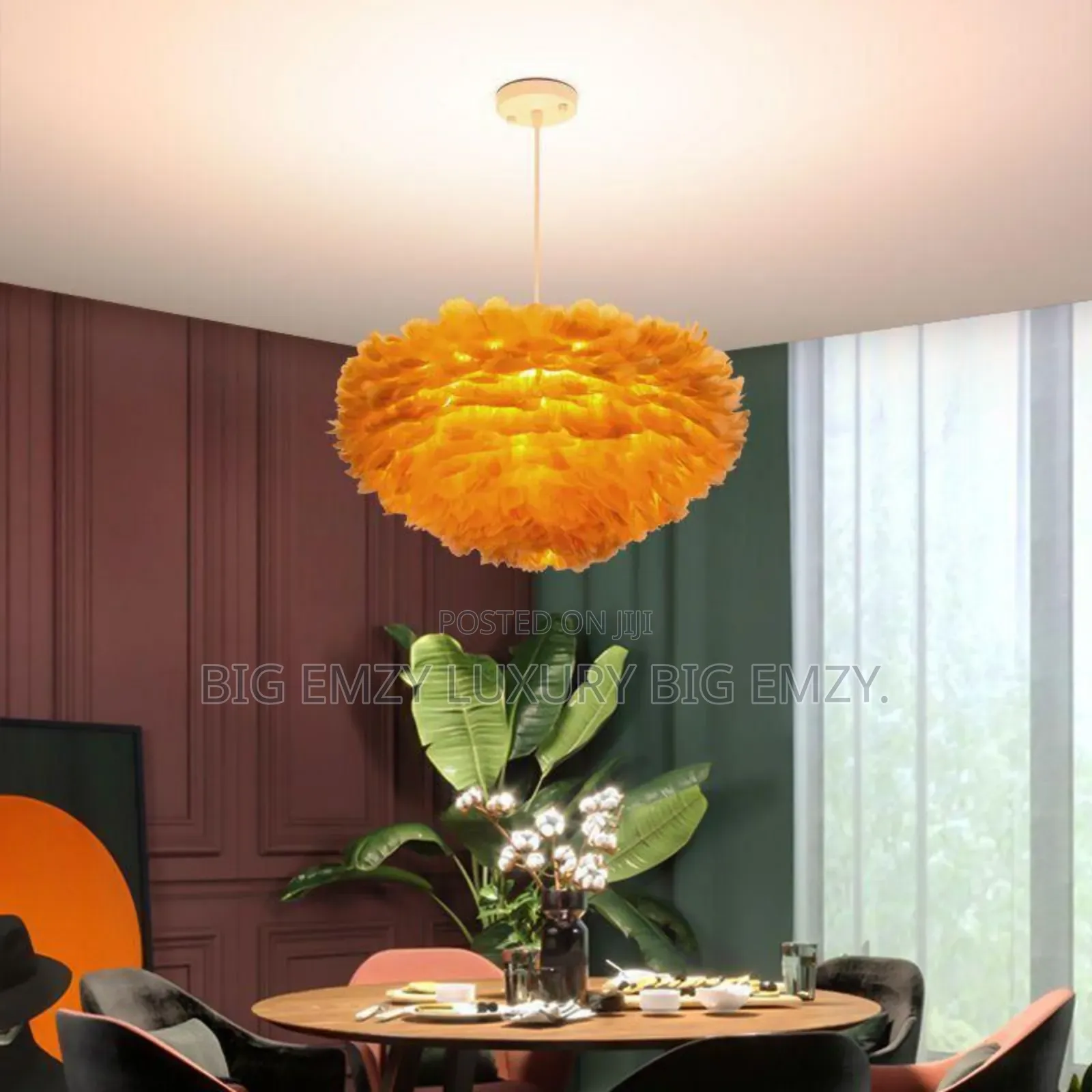 Modern Pink and Orange Pendant Light