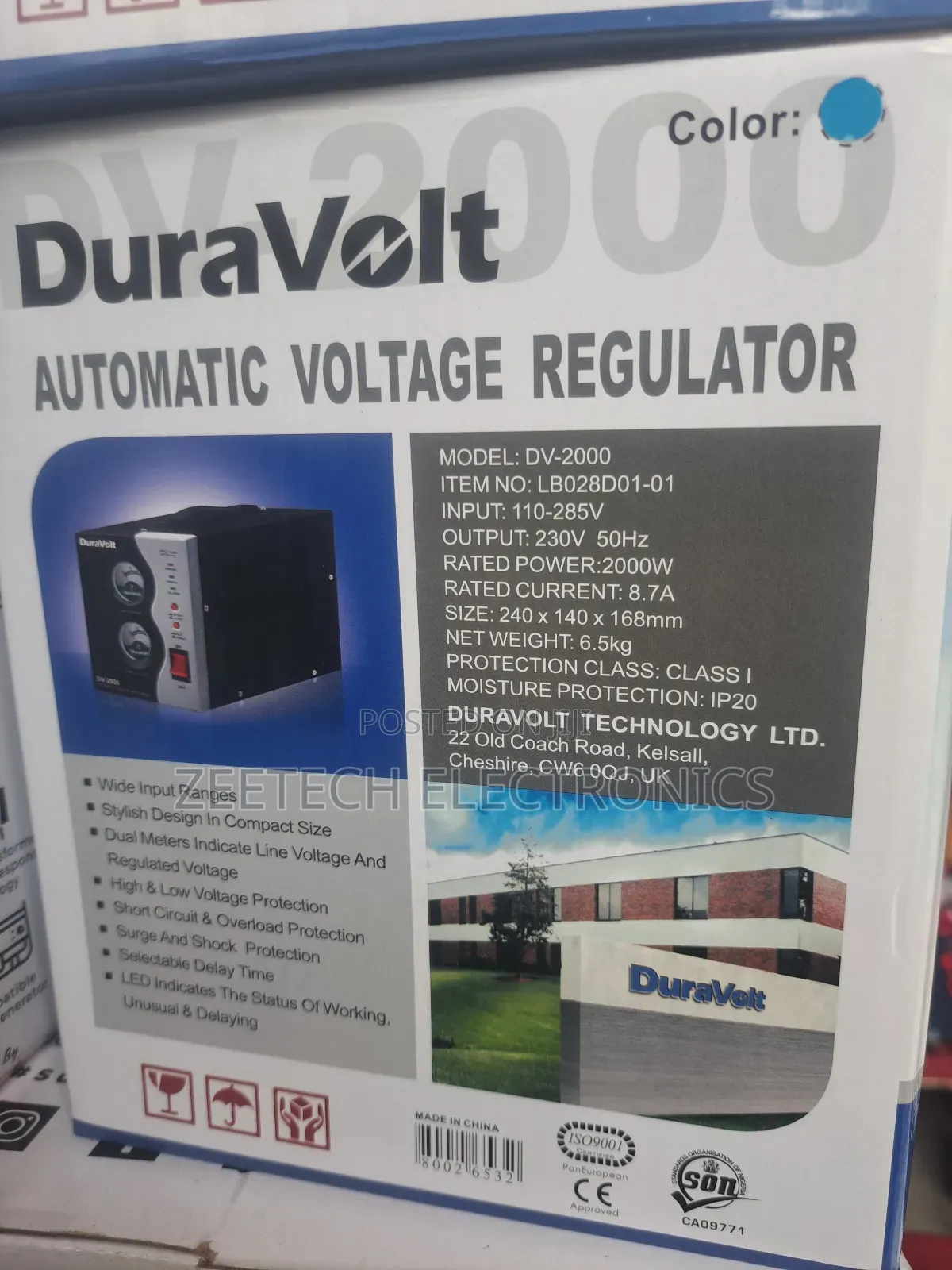 Duravolt Dv-2000 Automatic Voltage Regulator.