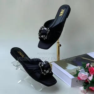 Luxury Zara Satin Mules Flat Shoes