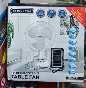 12-Inch Crown Star Rechargeable Table Fan