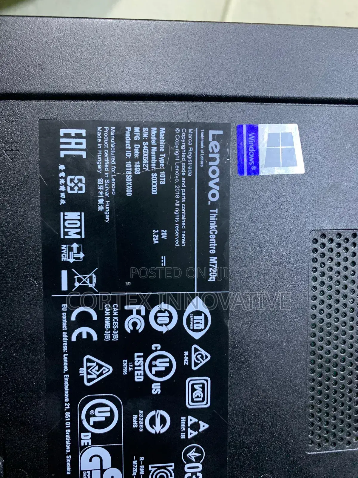 Desktop Computer Lenovo ThinkCentre M720 8GB Intel Core i3 SSD 256GB