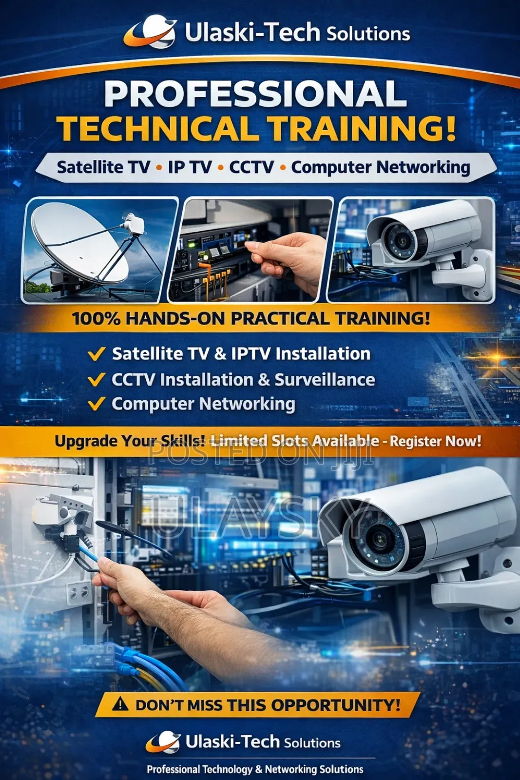 Training! Satellite; Iptv; Cctv; Computer Networking
