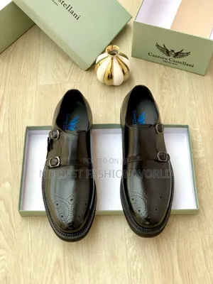 Double Buckle Leather Shoes