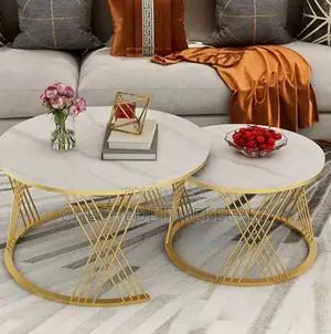 Luxury 2in1 Real Marble Round Center Table