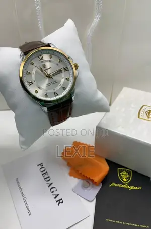 Poedagar Luxury Men’S Wristwatch – Date Display Leather Strap