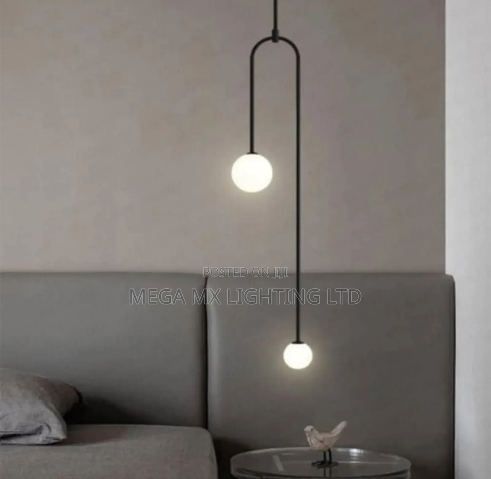 Modern Pendant Light Glass Globe 2light