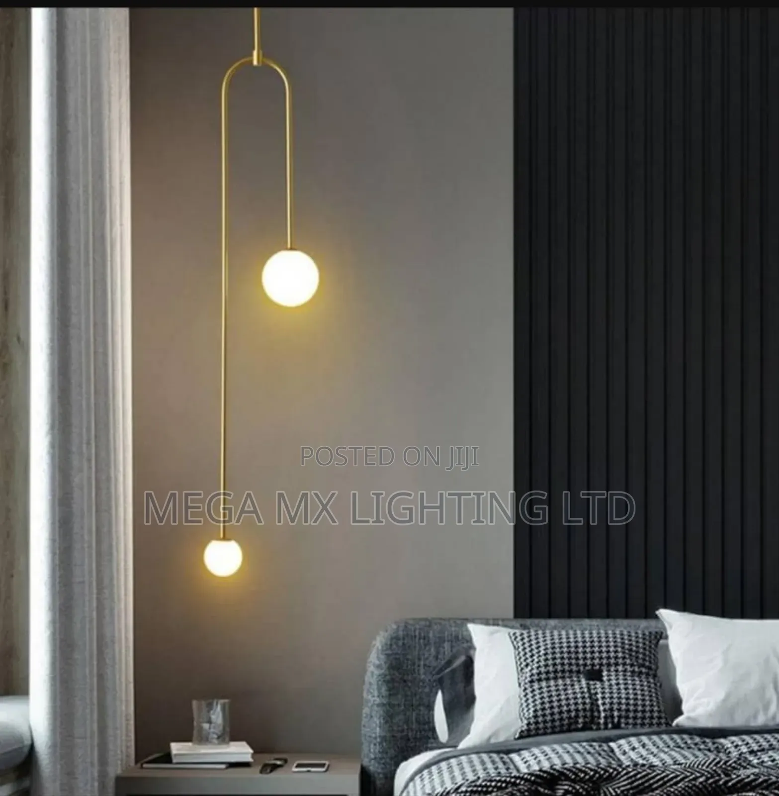 Modern Pendant Light Glass Globe 2light