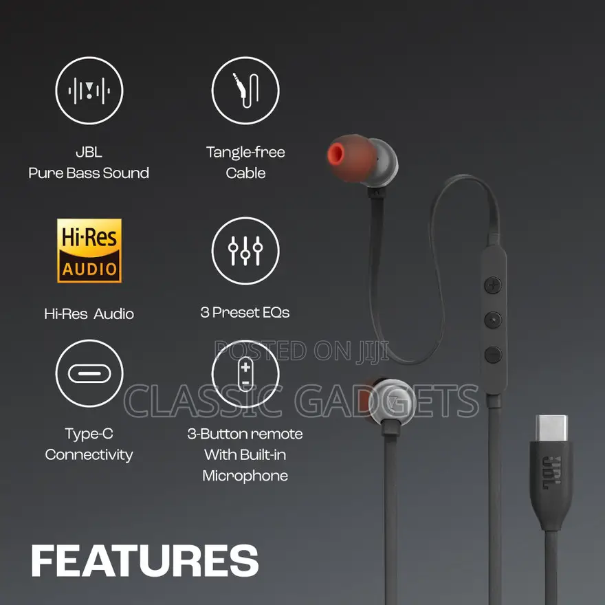JBL Tune 310c Usb-C Wired Headset