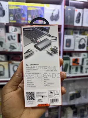 Porodo 7-in-1 Multi Port Usb-C Hub - Gray