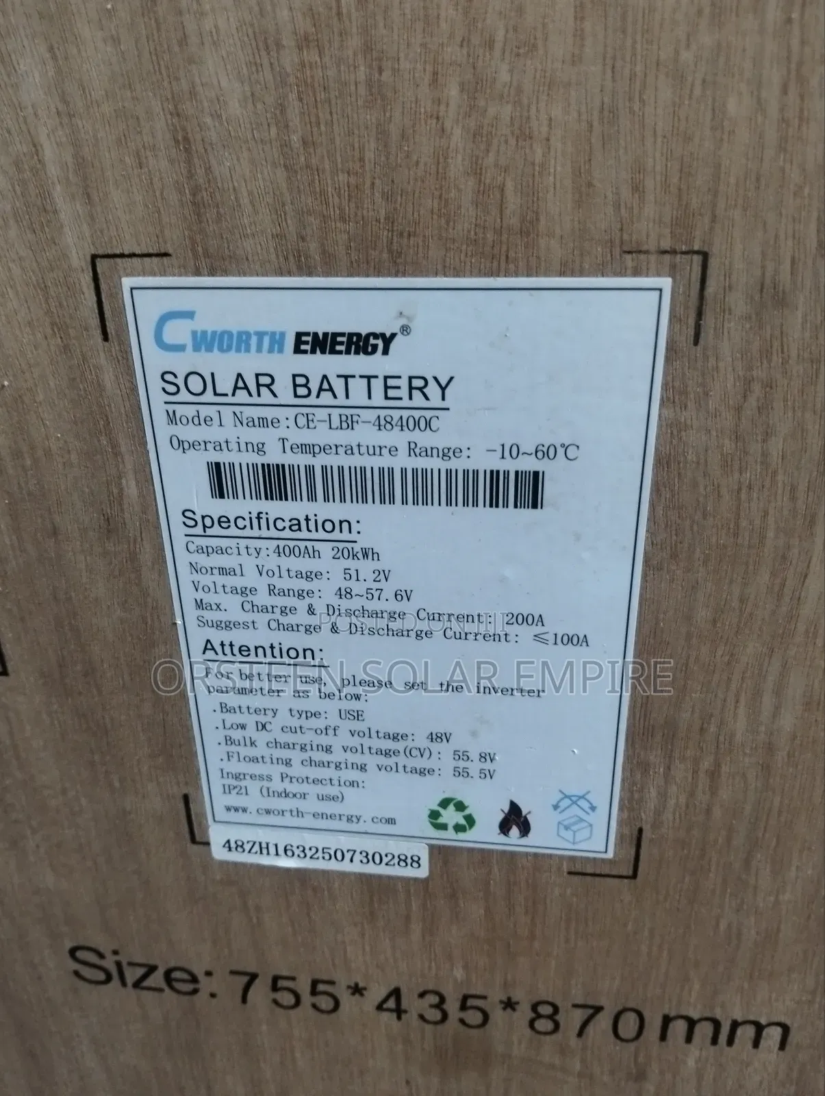20kwh Cworth Lithium Batteries