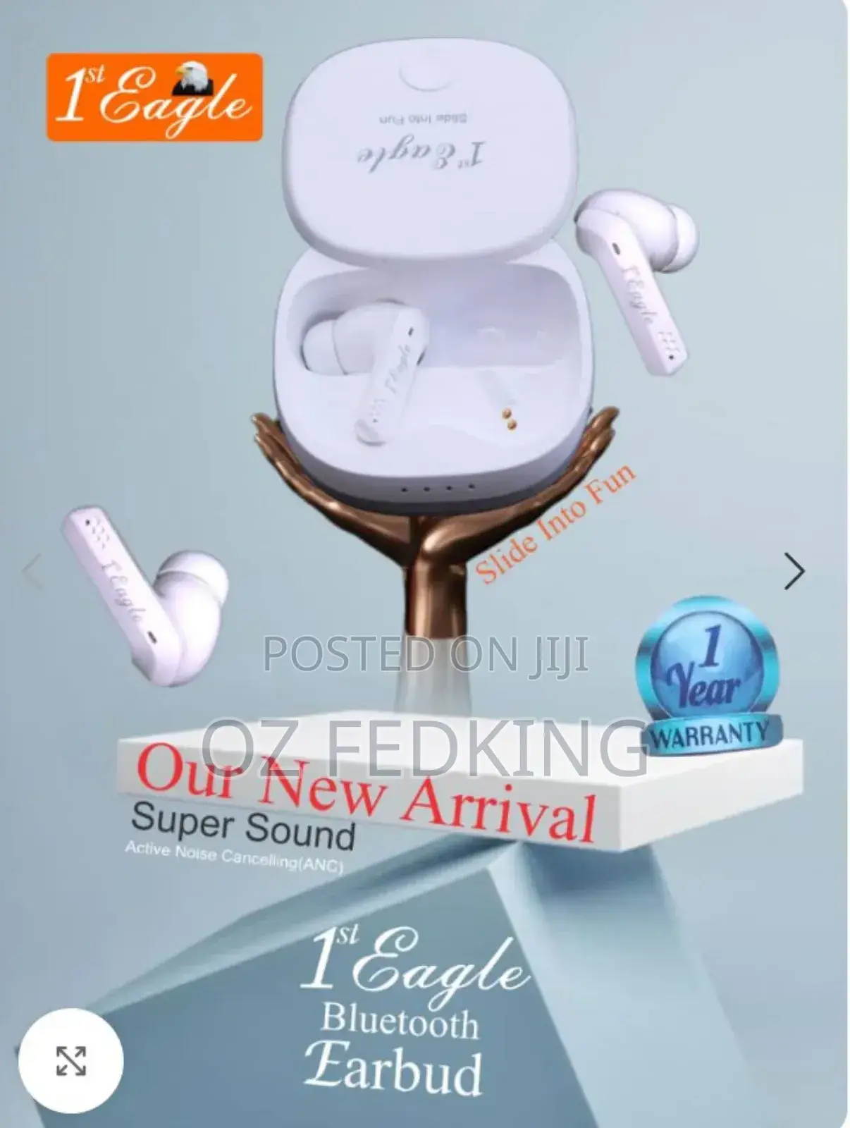 1st Eagle Bluetooth Earbuds With Strong Battery Capacity.