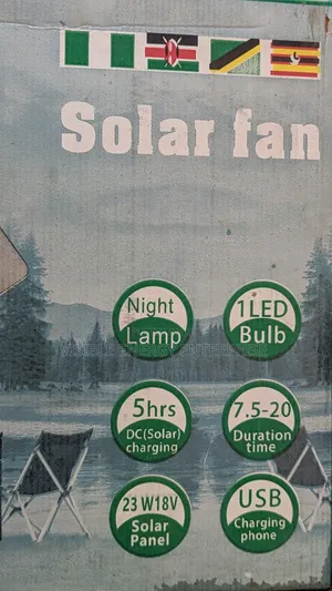 Solar Rechargeable Standing Fan With Remote Control. 16"
