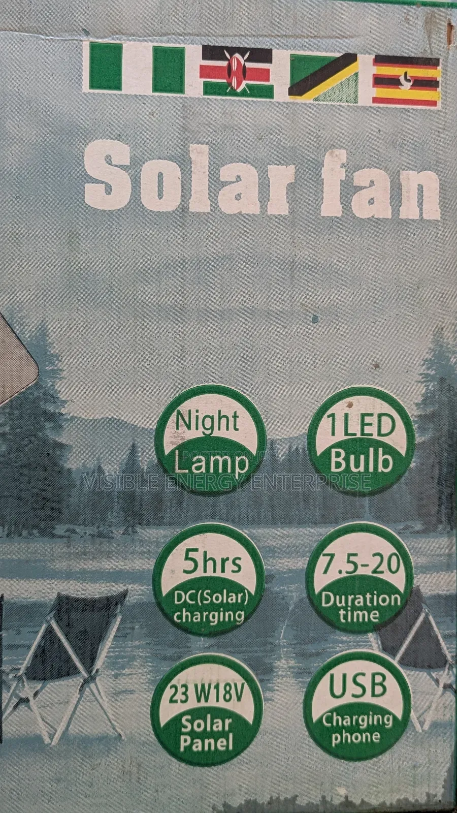 Solar Rechargeable Standing Fan With Remote Control. 16"