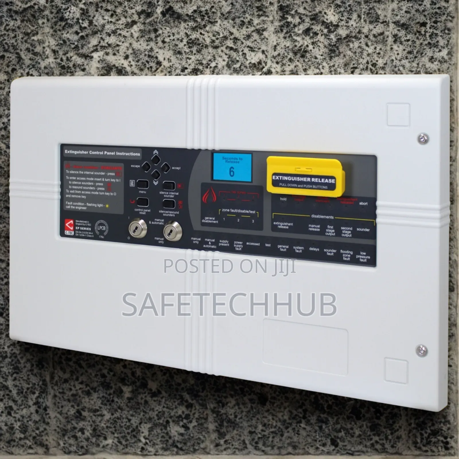 C- Tec 3 Zone Ep203 Fire Alarm Extinguishant Panel