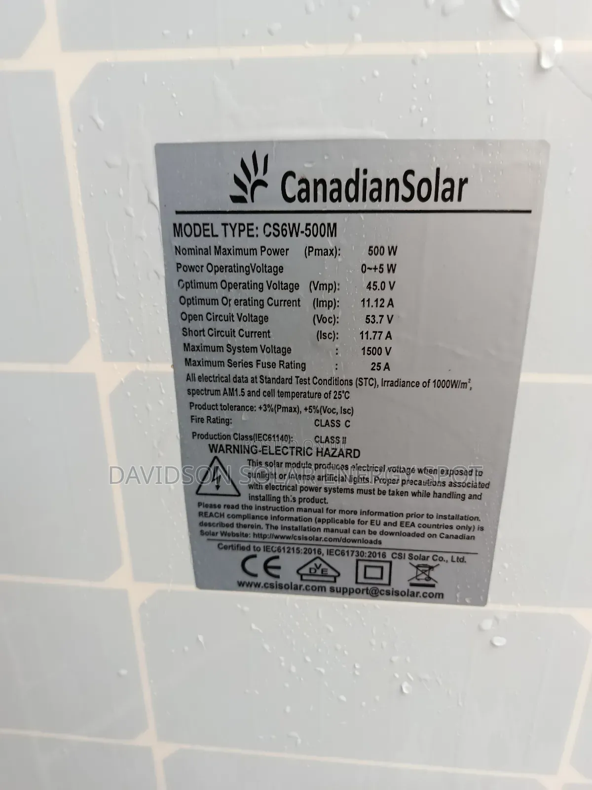 500watt Canadian Solar Panel Halfcourt