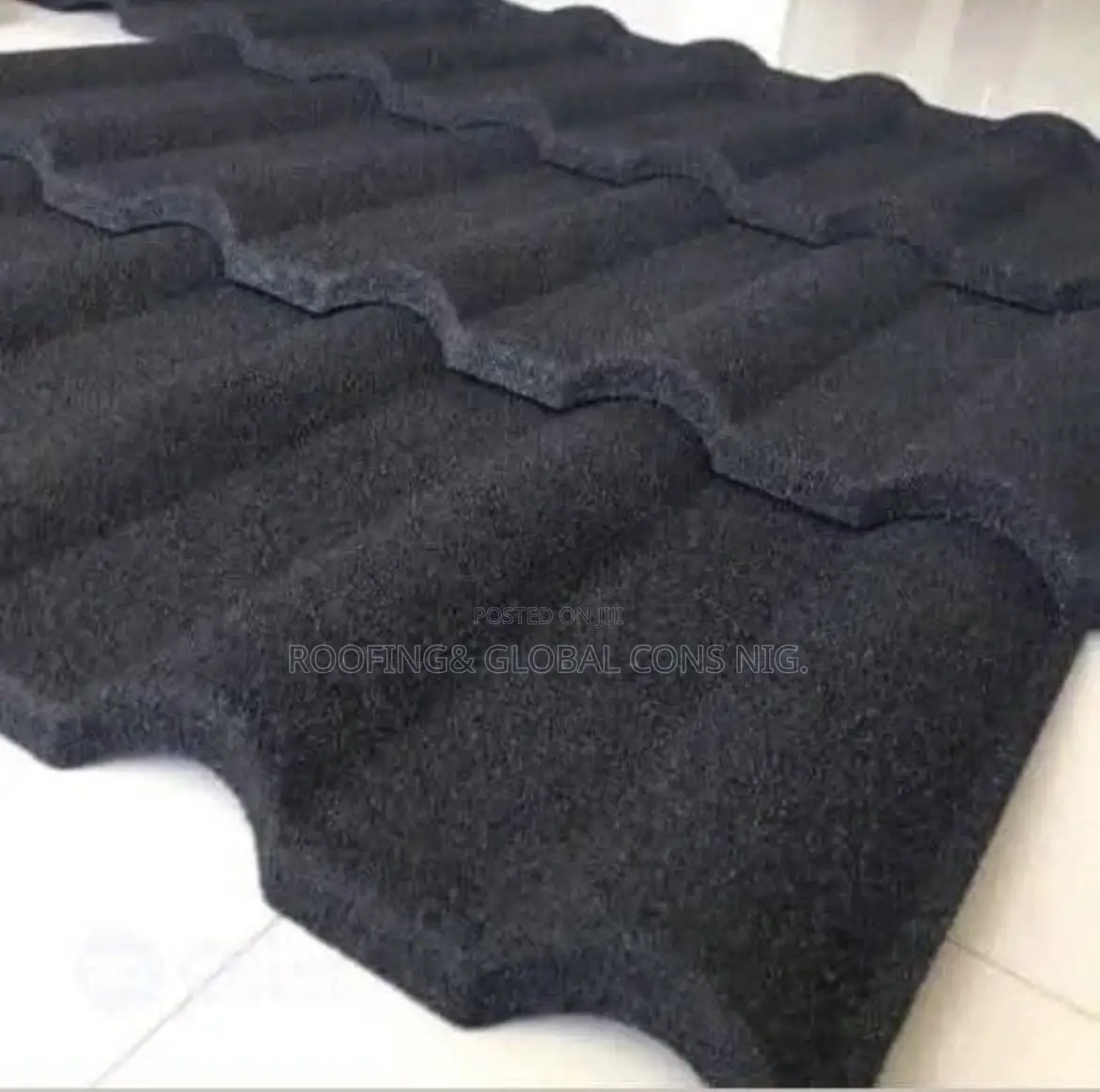 Durable Pure Black Milano Design Coated Roofing Tiles