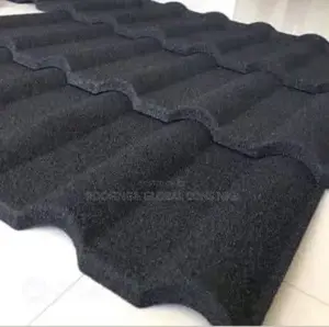 Durable Pure Black Milano Design Coated Roofing Tiles