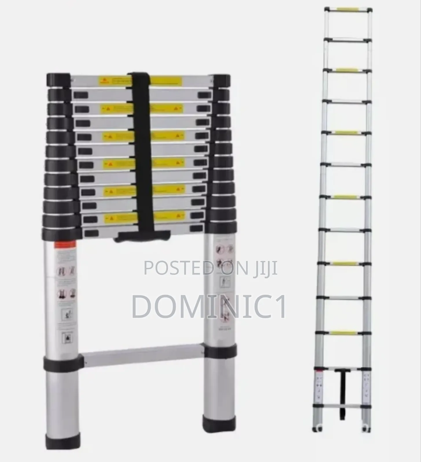 12 Steps Aluminum Telescopic Extension Ladder,