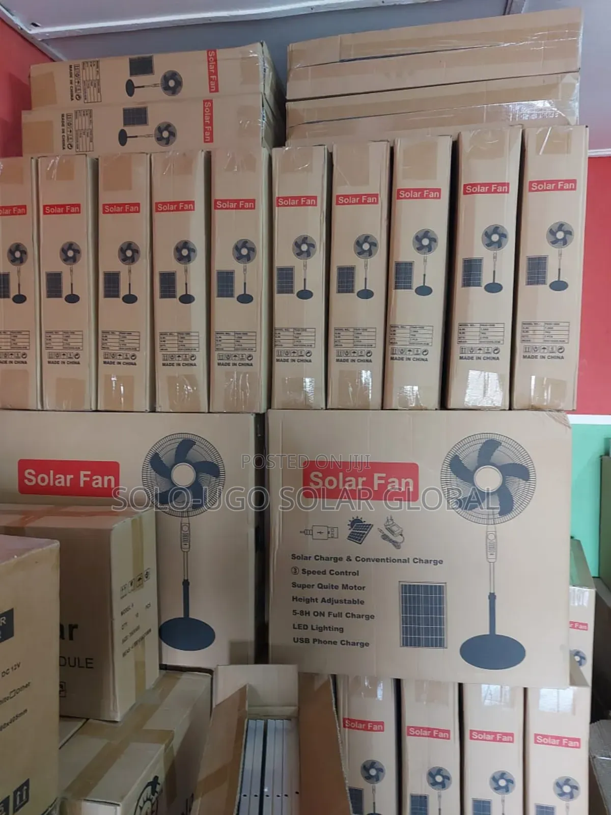 Solar Rechargeable Fan Ac/Dc
