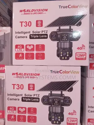 Solar CCTV Camera 3 Legs 12pm Triple Lens