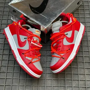 Original Off-white X Nike Sb Dunk Low University Red Sneakers