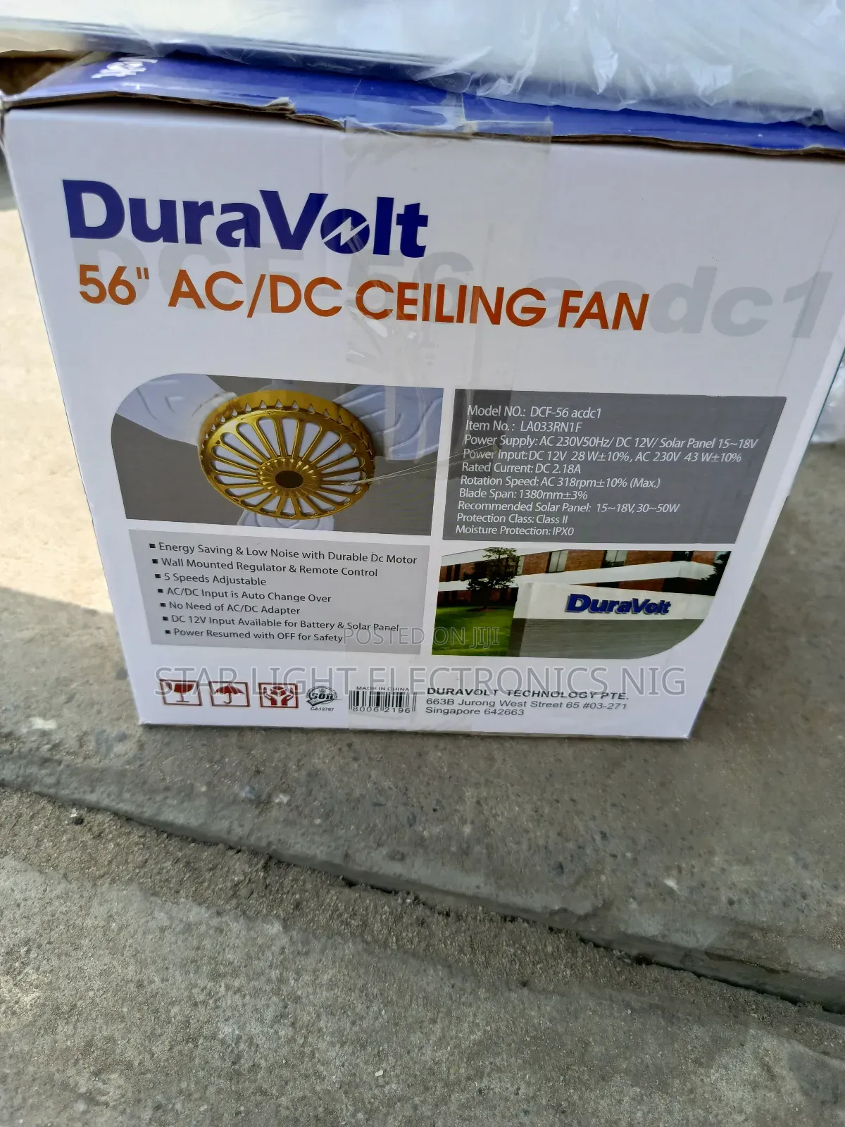 Solar Ceiling Fan 56 Inches