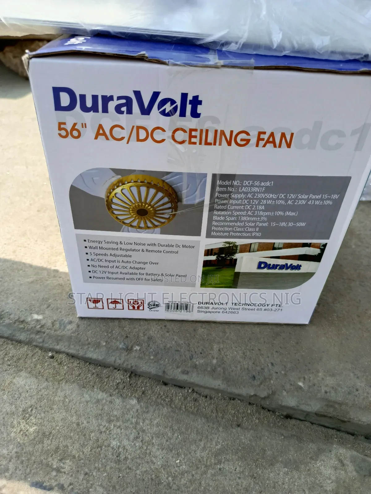 Solar Ceiling Fan 56 Inches