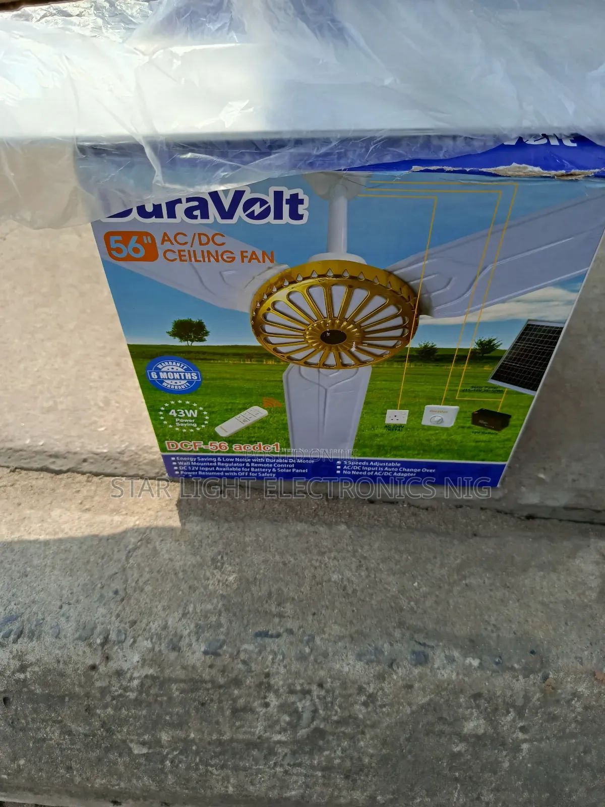 Solar Ceiling Fan 56 Inches