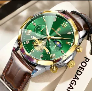 Luxury Poedagar Active Chronograph Leather Wristwatch