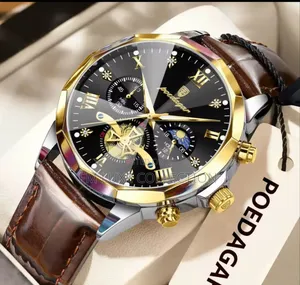 Luxury Poedagar Active Chronograph Leather Wristwatch