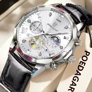 Luxury Poedagar Active Chronograph Leather Wristwatch