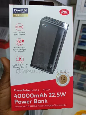 Itel 40000mah 22.5w Fast Charging Type-C Output Powerbank